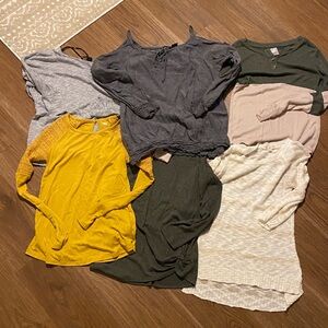 Bundle of long sleeve tops. Multiple brands.